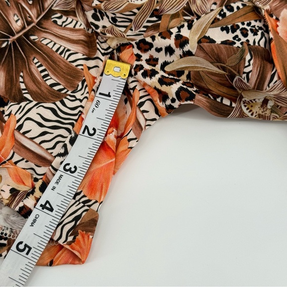 Lita by Ciara Silky Satin Safari Animal Print Utility Romper - Picture 12 of 16
